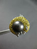 2.07CT DIAMOND & YELLOW SAPPHIRE & TAHITIAN PEARL 14KT WHITE GOLD DOLPHIN RING