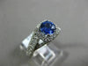 ESTATE 1.56CT DIAMOND & AAA SAPPHIRE 14K WHITE GOLD SQUARE HALO ENGAGEMENT RING