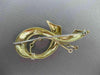 ANTIQUE LARGE DIAMOND & AAA EMERALD 18KT 2 TONE GOLD MUSICAL NOTE BROOCH #22500