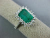 LARGE 2.75CT DIAMOND & AAA EMERALD 14K WHITE GOLD 3D SQUARE HALO ENGAGEMENT RING