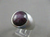 ESTATE PURPLE CABACHON STAR SAPPHIRE 14KT WHITE GOLD SOLID MENS RING 15mm #7887