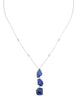 25.07CT DIAMOND & AAA TANZANITE 18K WHITE GOLD 3 STONE BY THE YARD LOVE NECKLACE