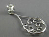 ESTATE LARGE 1.07CT DIAMOND 18KT WHITE GOLD PEAR SHAPE FILIGREE HANGING EARRINGS