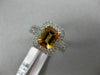 ESTATE  2.14CT DIAMOND & AAA CITRINE 14KT WHTIE GOLD DOUBLE HALO ENGAGEMENT RING
