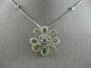 ESTATE 1.05CT WHITE & PINK DIAMOND 18K 2 TONE GOLD 3D FLOWER BY THE YARD PENDANT