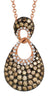 ESTATE 1.13CT WHITE & CHOCOLATE FANCY DIAMOND 14KT ROSE GOLD LOVE KNOT PENDANT