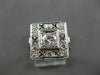 ANTIQUE LARGE .72CT OLD MINE DIAMOND PLATINUM FILIGREE SQUARE RING #19922
