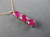 ESTATE 1.25CT DIAMOND & AAA RUBY 14KT ROSE GOLD 3D PAST PRESENT FUTURE PENDANT
