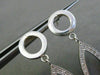 ESTATE .46CT DIAMOND 14KT WHITE GOLD MATTE & SHINY CIRCLE & PEAR SHAPE EARRINGS