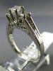 ESTATE 1.0CT DIAMOND 14K WHITE GOLD 3D PAST PRESENT FUTURE ENGAGEMENT RING 22133