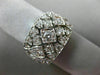 LARGE 2.0CT DIAMOND 18KT WHITE GOLD MULTI ROW SQUARE TRIANGULAR ANNIVERSARY RING