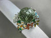 EXTRA LARGE 14.14CT DIAMOND AAA GREEN AMETHYST & ENAMEL 18KT WHITE GOLD FUN RING