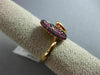 ESTATE .95CT AAA PINK SAPPHIRE & RUBY 18KT ROSE GOLD 3D DOUBLE HEART LOVE RING