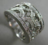 ESTATE WIDE .92CT DIAMOND 14K WHITE GOLD 3D OPEN SEMI CIRCLE ANNIVERSARY RING FG