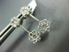ESTATE 1.06CT DIAMOND 14KT WHITE GOLD 3D DOUBLE FLOWER HANGING EARRINGS #155