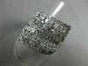 ESTATE LARGE 1.20CT DIAMOND 14K WHITE GOLD 3D OPEN MULTI FLOWER CRISS CROSS RING