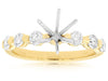 .65CT DIAMOND 14KT 2 TONE GOLD 3D ROUND SEMI ETERNITY SEMI MOUNT ENGAGEMENT RING