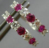 ESTATE .96CT DIAMOND & AAA PINK SAPPHIRE 14KT WHITE GOLD CLASSIC HUGGIE EARRINGS