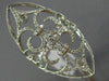 LARGE 1.33CT DIAMOND 14KT WHITE GOLD 3D OPEN FILIGREE FLOWER MARQUISE SHAPE RING