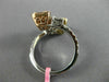 ESTATE WIDE 2.40CT DIAMOND 18KT TRI COLOR GOLD 3D SEMI ETERNITY CRISS CROSS RING