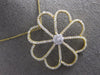 ESTATE EXTRA LARGE 2.85CT DIAMOND 18KT YELLOW GOLD FLOWER LOVE FLOATING PENDANT