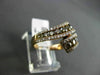 ESTATE WIDE 1.3CT WHITE & FANCY YELLOW DIAMOND 14KT ROSE GOLD ETOILE DOUBLE RING