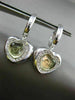 ESTATE LARGE 2.05CT DIAMOND & AMETHYST 14K WHITE GOLD 3D I LOVE U HEART EARRINGS