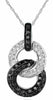 .36CT WHITE & BLACK DIAMOND 14KT WHITE GOLD 3D CIRCLE OF LIFE LOVE KNOT PENDANT