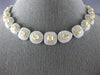 EXTRA LARGE 51.47CT WHITE & CANARY DIAMOND 18KT 2 TONE GOLD DOUBLE HALO NECKLACE