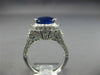 ESTATE LARGE 9.14CT DIAMOND & AAA SAPPHIRES 14KT WHITE GOLD OVAL ENGAGEMENT RING