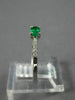 ESTATE .28CT DIAMOND & AAA EMERALD 14KT WHITE GOLD ROUND & OVAL CLASSIC FUN RING