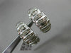 ESTATE 1.25CT DIAMOND 14KT WHITE GOLD 3D MULTI ROW WAVE HANGING CLIP ON EARRINGS