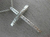 ESTATE LARGE .35CT ROUND DIAMOND 18KT WHITE GOLD 3D CLASSIC CROSS PENDANT #1140