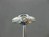 ESTATE WIDE .62CT ROUND DIAMOND 14K WHITE GOLD SEMI BEZEL FRIENDSHIP RING #11011
