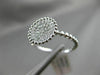 ESTATE .23CT ROUND DIAMOND 14K WHITE GOLD 3D BEAD CIRCLE MILGRAIN PAVE ROPE RING