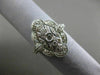 ESTATE WIDE .52CT DIAMOND 14KT WHITE GOLD 3D FILIGREE ETOILE MILGRAIN RING F/G