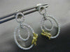 .85CT WHITE & FANCY YELLOW DIAMOND 18KT TWO TONE GOLD OVAL BOW HANGING EARRINGS