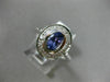 WIDE 1.16CT DIAMOND & AAA OVAL TANZANITE 14KT WHITE GOLD 3D HALO ENGAGEMENT RING