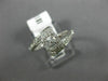 ESTATE WIDE .31CT DIAMOND 18KT WHITE GOLD 3D SQUARE FLOWER CRISS CROSS FUN RING