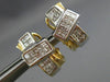 ESTATE 1.16CT DIAMOND 14K TWO TONE GOLD CLASSIC PRINCESS CLIP ON EARRINGS #18198