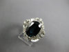 ESTATE LARGE 8.23CT DIAMOND & AAA SAPPHIRE 18KT WHITE GOLD OVAL ENGAGEMENT RING