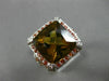 ESTATE MASSIVE 3.0CTW DIAMOND SAPPHIRE & QUARTZ 14KT WHITE GOLD ENGAGEMENT RING