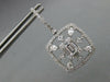 LARGE 2.14CT DIAMOND 18K WHITE GOLD ROUND BAGUETTE & PEAR SHAPE HANGING EARRINGS
