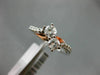 ESTATE .65CT DIAMOND 14KT WHITE & ROSE GOLD 3D TWO STONE SIDE BY SIDE LOVE RING