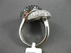 ESTATE LARGE 4.81CTW WHITE & BLACK DIAMOND 18KT WHITE GOLD LOVE KNOT FUN RING
