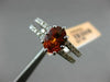 ESTATE 1.87CT DIAMOND & AAA ORANGE SAPPHIRE 14KT WHITE GOLD TWO ROW PROMISE RING
