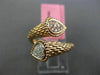 LARGE .27CT WHITE & PINK DIAMOND 18K WHITE & ROSE GOLD CRISS CROSS HAMMERED RING