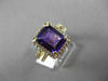 ESTATE 4.95CTW DIAMOND & AAA AMETHYST 14KT YELLOW GOLD 3D HALO ENGAGEMENT RING