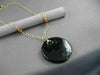 ESTATE DESIGNER 14K Y GOLD LARGE MURANO GLASS HANGING LARIAT NECKLACE 20" #2693
