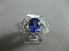 ESTATE LARGE 3.58CT DIAMOND & AAA OVAL TANZANITE 14KT WHITE GOLD ENGAGEMENT RING